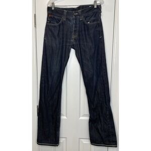 Evisu X Puma Men's Vintage Denim Button Fly Jeans Dark Blue Size 32